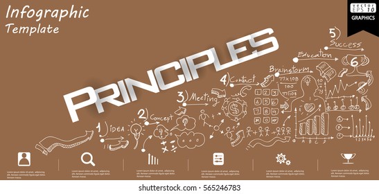 Business Principles text modern Idea and Concept Vector illustration Infographic template with  icon.
