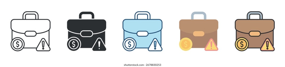 Problema Comercial Ícone Definir Coleção de Vários Estilos