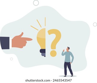 Problema de negocio, idea, toma de decisiones y solución, trayectoria laboral y profesional. Ilustración vectorial plana.