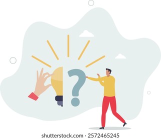 Business problem, idea, decision making and solution, job and career path concept.flat characters.