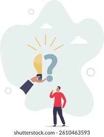 Business problem, idea, decision making and solution, job and career path concept.flat character life .