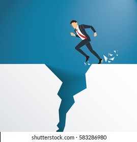 business problem overcome obstacle crisis risk concept 