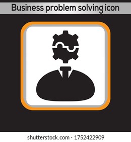 Icono de cabeza de cog que resuelve problemas de negocio. gráficos vectoriales