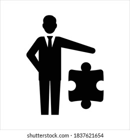 Business problem solving icon on white background