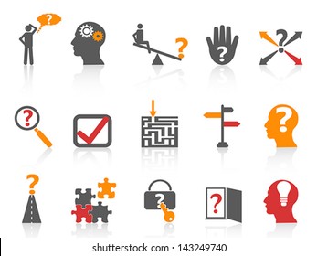 business problem solving icons,orange color series