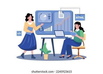 Business Problem Solving Illustration concept on white background