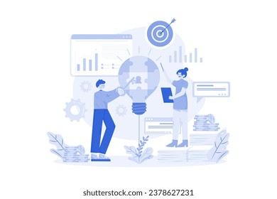 Business Problem Solving Illustration concept on a white background