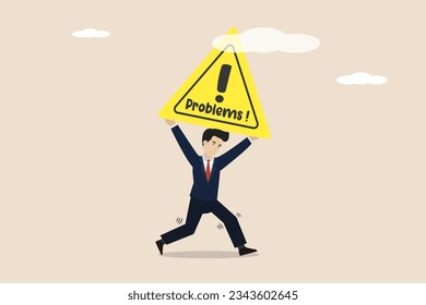 Los problemas comerciales o la carga de los problemas en el trabajo, al asumir la carga o los problemas, una persona de negocios sólo tiene la señal de un gran problema.