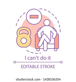 Business problems concept icon. Finding solution to problem idea thin line illustration. I can't do it. Stress, burnout. 