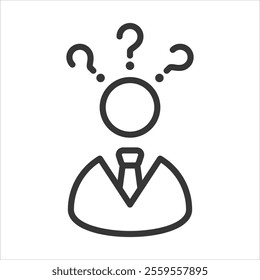 Business Problems Outline Icon Vector Illustration