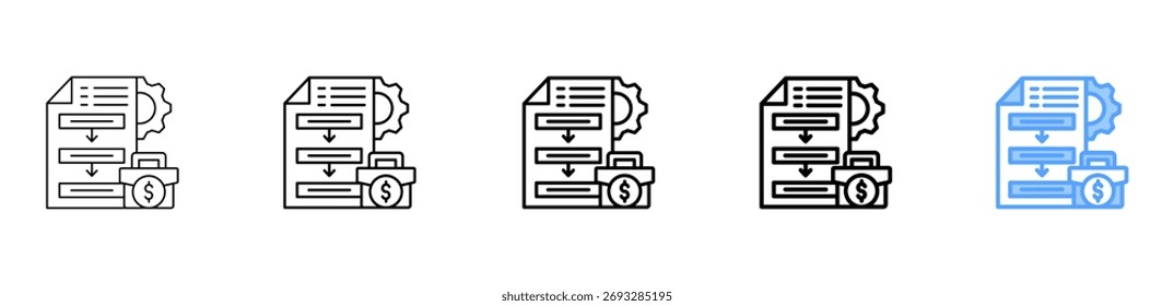 Business Procedure Icon Different Style Outline Collection Set