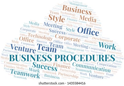 Business Procedures Word Cloud. Collage Made With Text Only.