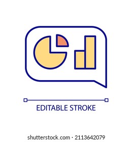 Business process analysis RGB color icon. Discussing company performance. Monitoring organization progress. Isolated vector illustration. Simple filled line drawing. Editable stroke. Arial font used