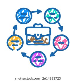 business process analyst doodle icon sketch vector. business process analyst sign. isolated symbol illustration