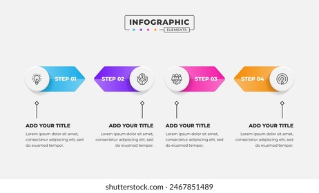 Business process arrow infographic design template with 4 steps