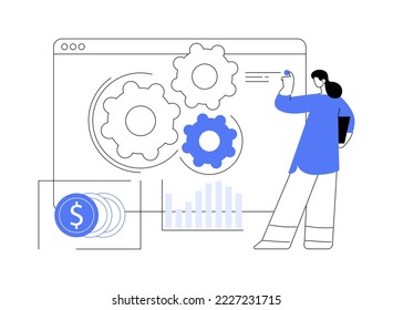 Business process automation abstract concept vector illustration. BPA software, business process workflow, automated business process, digital transformation, user interface abstract metaphor.