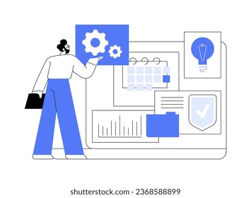 Business process automation abstract concept vector illustration. Artificial intelligence in business workflow organization, big data industry, IT technology, machine learning abstract metaphor.