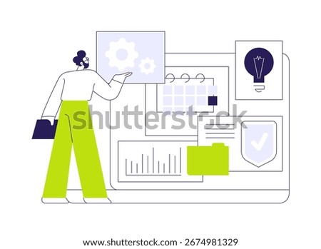 Business process automation abstract concept vector illustration. Artificial intelligence in business workflow organization, big data industry, IT technology, machine learning abstract metaphor.