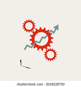 Business process automation benefits vector concept. Technology progress symbol, save time, money. Minimal eps10 illustration.