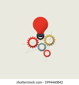 Business Process Automation And Creativity Vector Symbol Concept. Technology Innovation Eps10 Minimal Illustration.