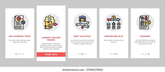 business process automation onboarding mobile vector optimization efficiency, workflow strategy, innovation management, analysis business process automation illustrations