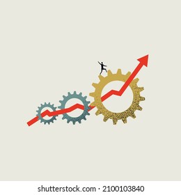 Business process automation and optimization vector concept. Symbol of technology. Minimal design eps10 illustration