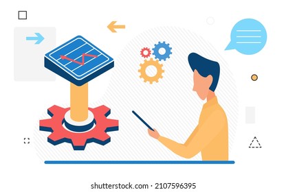 Business process automation working engine. Project management digitalization monitoring tool