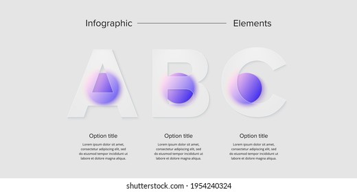 Infografiken zu Geschäftsprozessen mit 3 Stufenkreisen. Circular Corporate Workflow-Grafikelemente. Präsentation des Firmendiagramms Vektorgrafik im Glasmorphismus-Design.