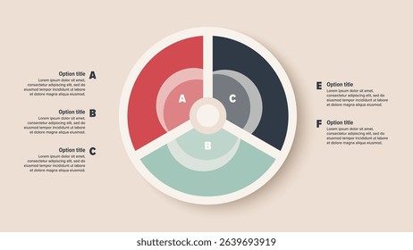 Business process chart infographics with 3 step circles. Round workflow graphic elements. Company flowchart presentation slide. Vector info graphic in flat design