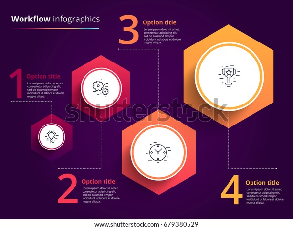 Business Process Chart Infographics 4 Step Stock Vector Royalty Free 679380529 Shutterstock 6555