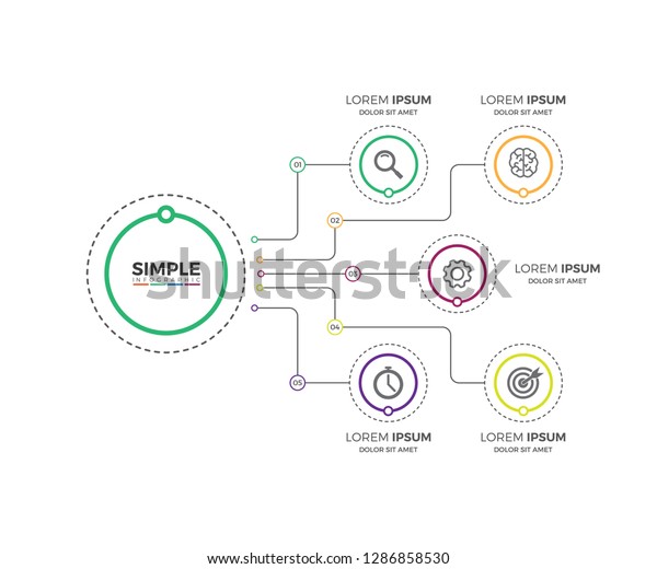 Business Process Chart Infographics 5 Step Stock Vector Royalty Free 1286858530 Shutterstock 3091