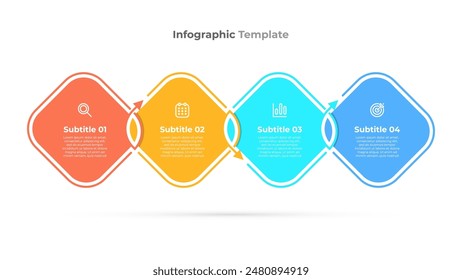 Business process chart. Vector timeline infographic label design with marketing icons and 4 steps and options.