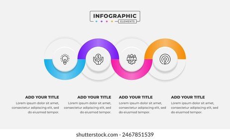 Business process circular infographic design template with 4 steps