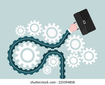 Business process concept . Flat design vector illustration