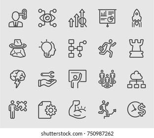 Business Process And Control Line Icon
