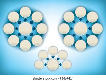 Business Process Diagram Arrows Pointing Center Stock Vector (Royalty ...