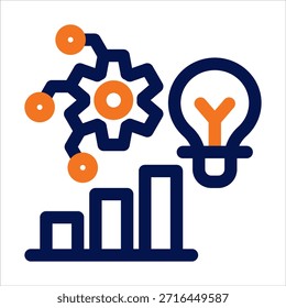 Ícone Duotônico do Processo Empresarial. Ilustração vetorial simples sobre fundo branco