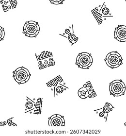 business process efficiency vector seamless pattern thin line illustration