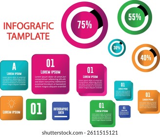 Business Process Flow Infographic Templates with Flat Design

