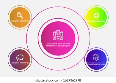 Business process. Gradient infographics step by step. Vector business template for presentation