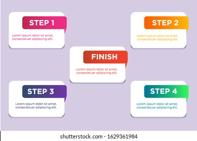 Business process. Gradient infographics step by step. Vector business template for presentation
