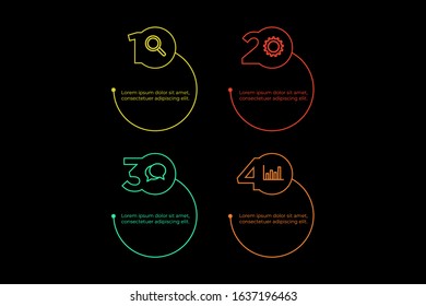 Business process. Gradient infographics step by step. Vector business template for presentation. Business process