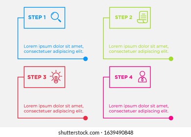 Business process. Gradient infographics step by step. Vector business template for presentation. Business process