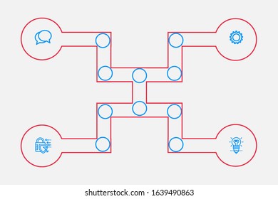 Business process. Gradient infographics step by step. Vector business template for presentation. Business process