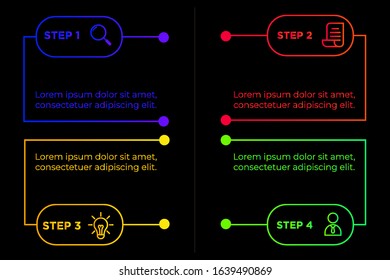 Business process. Gradient infographics step by step. Vector business template for presentation. Business process