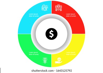 Business process. Gradient infographics step by step. Vector business template for presentation. Business process