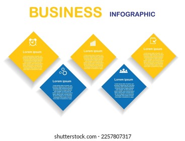 Business process graph, step to success diagram and chart illustration infographic vector Stock Illustration.