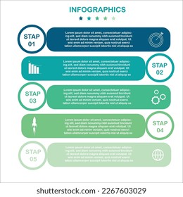 Gráfico de procesos de negocio, diagrama paso a paso de éxito y ilustración de gráfico infografía vectorial Stock Ilustración.