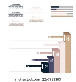 Gráfico de procesos de negocio, diagrama paso a paso de éxito y ilustración de gráfico infografía vectorial Stock Ilustración.