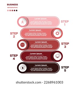 Business process graph, step to success diagram and chart illustration infographic vector Stock Illustration.